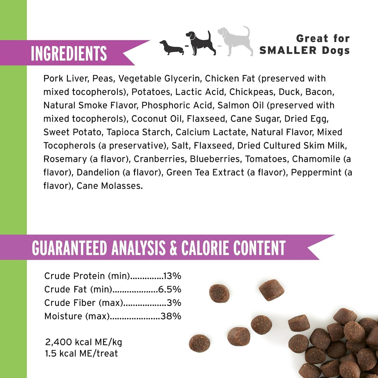 Mini Training Rewards Grain-Free Duck with Bacon Treats for Dogs (1 Pouch), 4 Oz