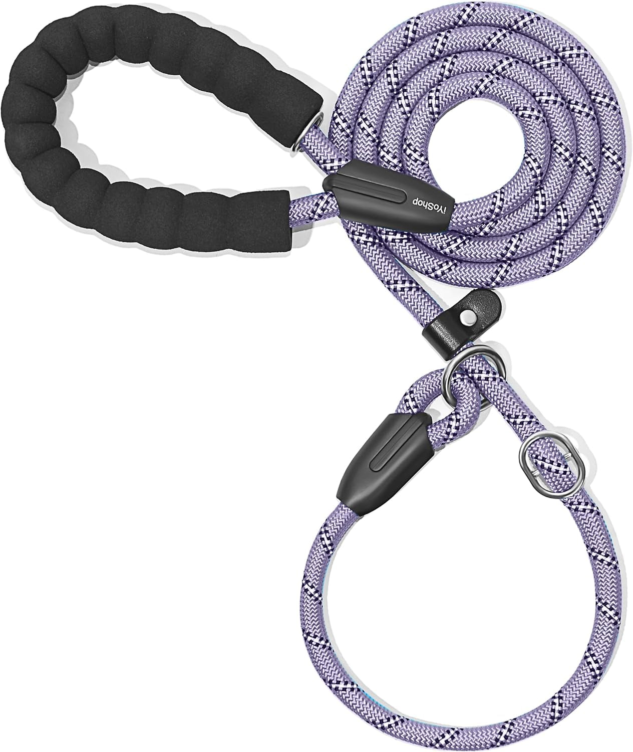 6 FT Durable Slip Lead Dog Leash with Padded Handle and Highly Reflective Threads, Dog Training Leash, (Small, 0~35 Lbs, Black)
